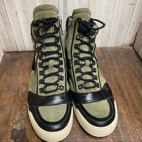 Balmain Paris H&M Combat Ankle Leather Boots Sz 9 - Picture 2 of 11